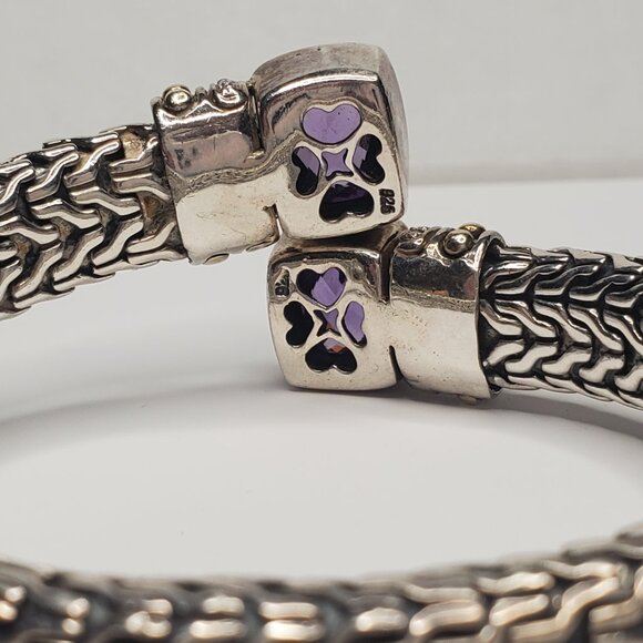 Sterling Silver Amethyst Bypass Bracelet, David Yurman Look-alike - Picture 5 of 10